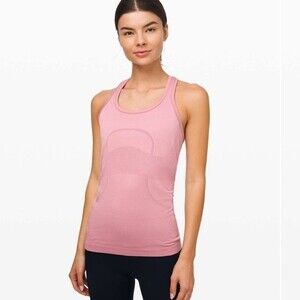 Lululemon womens tank pink taupe swiftly tank top size 8